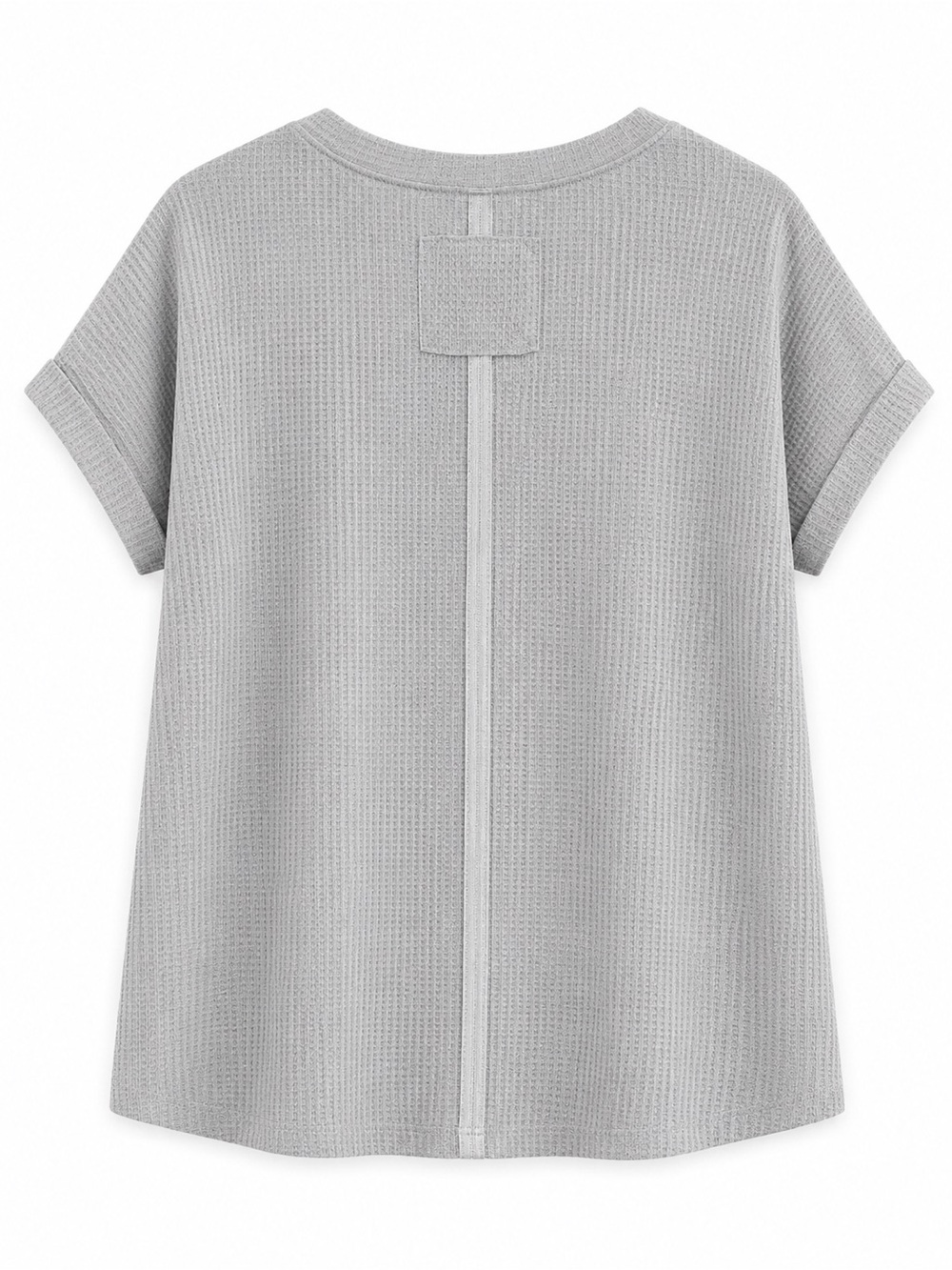 Andree by Unit Pearl Gray Waffle Knit Top - Picture 2 of 2